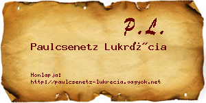 Paulcsenetz Lukrécia névjegykártya